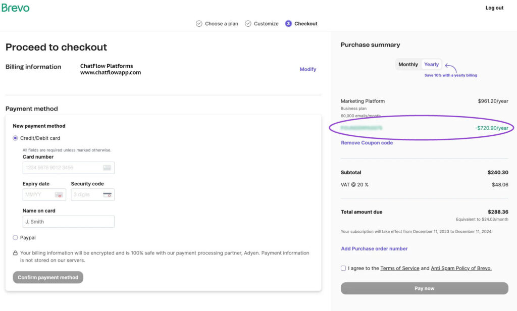 Brevo and Chatflow Discount Process